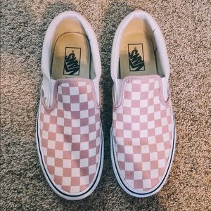 Light pink checkered vans